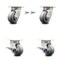 Service Caster 4 Inch Kingpinless Thermoplastic Rubber Wheel Caster Swivel Locks 2 Brakes, 2PK SCC-KP30S420-TPRRF-BSL-2-SLB-2 - alternate 1